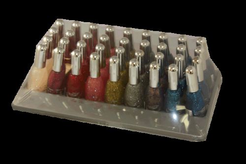 NAIL POLISH 'SILVER CAP' TRAY 10 - 36 PIECES; 9 SHADESnail 