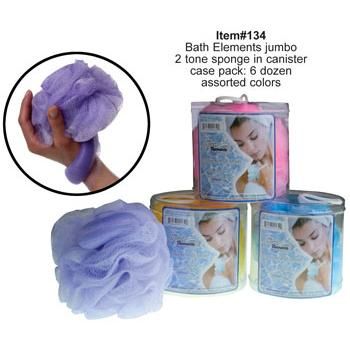 Jumbo 2 Tone Body Sponge In Canister Case Pack 72jumbo 