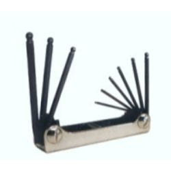 HEX KEY SET 5 PC FOLDING BALL END METRIC 4-10MMhex 