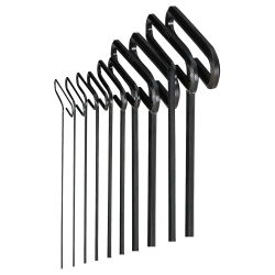 HEX KEY SET 10 PC T-HANDLE 9IN. SAE 3/32-3/8IN.hex 
