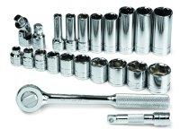TOOL SET 3/8IN. DR 22PC SAE STD/DEEP 6 PT W/RATCHtool 