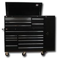 56\" 16 DWR STD DUTY TOOL BOX COMBO W/SIDEBOX BLACK