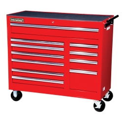 40\"RED 11-DRAWER RLR CABINET,RLR BEARING