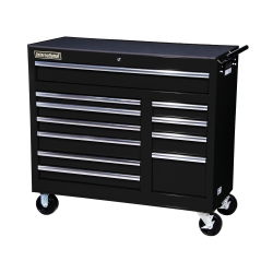 40\"BLACK 11-DRAWER ROLLER CABINET,RLR BEARING