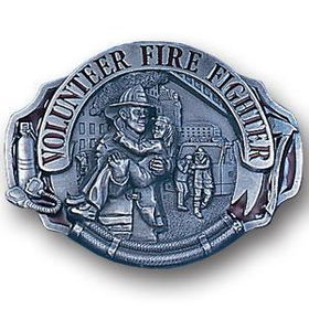 Pewter Belt Buckle - Volunteer Fire Fighterpewter 