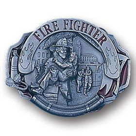 Pewter Belt Buckle - Fire Fighterpewter 
