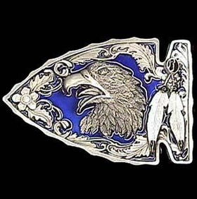 Belt Buckle - Eagle on Arrowheadpewter 