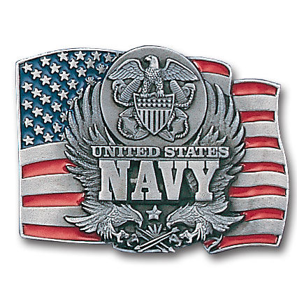 Military Belt Buckle - U.S. Navy Flag Backgroundmilitary 