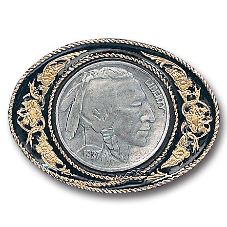 Belt Buckle - Indian Head Nickelpewter 