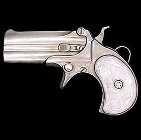 Belt Buckle - Derringer Pistolpewter 