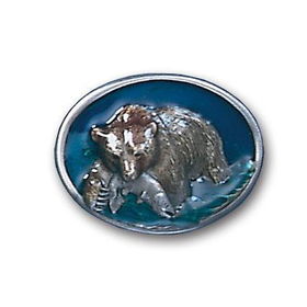 Belt Buckle - Grizzly Catching Fishpewter 