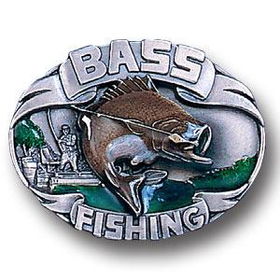 Belt Buckle - Bass Fishing 3Dpewter 