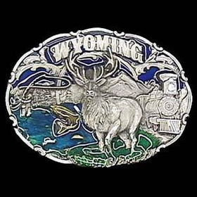 Pewter Belt Buckle - Wyoming Elkpewter 