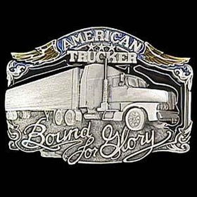 Pewter Belt Buckle - American Truckerpewter 