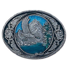 Pewter Belt Buckle - Eagle/Western Scrollpewter 