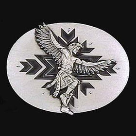 Pewter Belt Buckle - Indian Dancer (Diamond Cut)pewter 