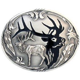 Pewter Belt Buckle - Elk Silhouettepewter 