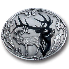 Pewter Belt Buckle - Elk Silhouettepewter 