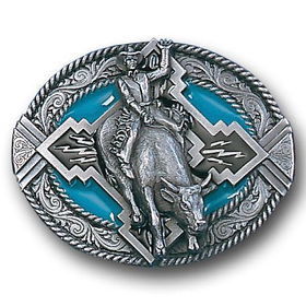 Belt Buckle - Bull Rider Rope Borderpewter 