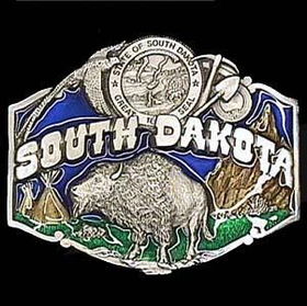 Belt Buckle - South Dakota  Bisonpewter 