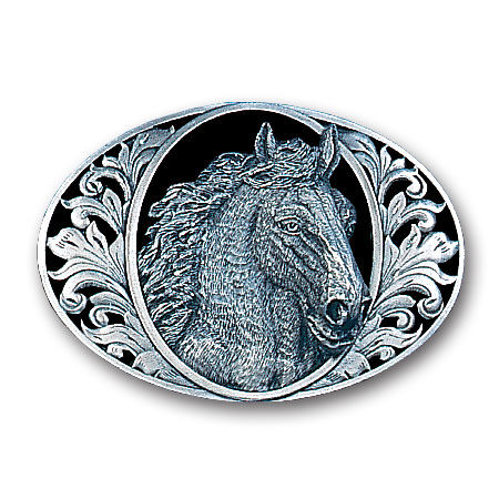 Belt Buckle - Horse Head (Diamond Cut)pewter 