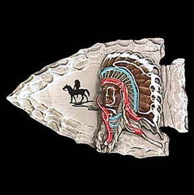 Belt Buckle - Indian Chief on Arrowheadpewter 