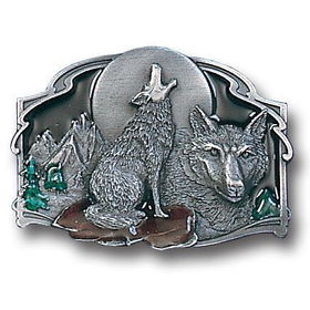 Belt Buckle - Howling Wolfpewter 