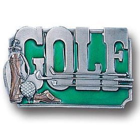 Belt Buckle - Golf with Clubspewter 