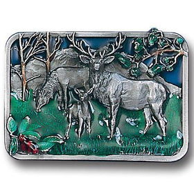 Belt Buckle - Elk Scenepewter 