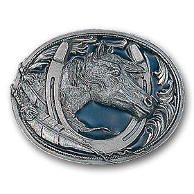 Belt Buckle - Horse Head in Horseshoepewter 