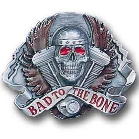 Belt Buckle - Bad to the Bonepewter 