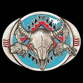 Belt Buckle - Buffalo Skull/ Bisonpewter 