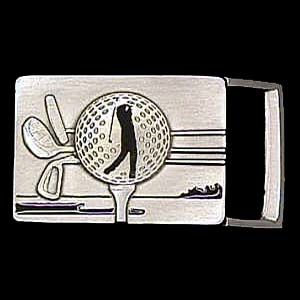 Belt Buckle - Golf 1.25""pewter 