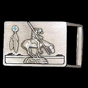 Belt Buckle - End of the Trail (1 1/4"")pewter 