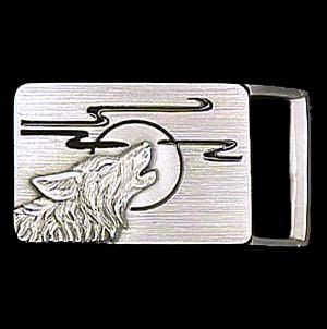 Belt Buckle - Wolf Head (1 1/4"")pewter 