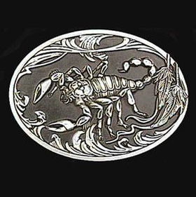 Pewter Belt Buckle - Scorpion (Diamond Cut)pewter 