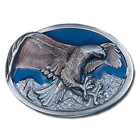 Pewter Belt Buckle - Eagle in Ovalpewter 