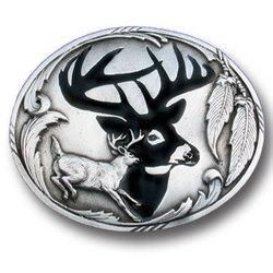Pewter Belt Buckle - Deer Silhouettepewter 