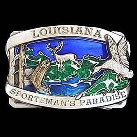 Pewter Belt Buckle - Louisiana Sportsman'spewter 