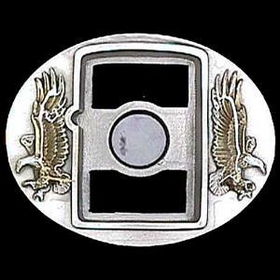 Pewter Belt Buckle - Eagle (Zippo Lighter)pewter 