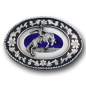 Pewter Belt Buckle - Cowboy Roping Cowpewter 