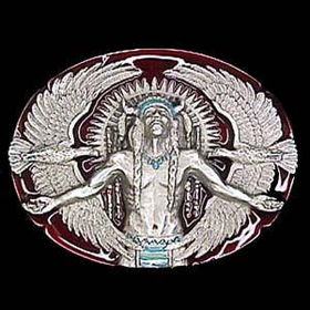 Pewter Belt Buckle - Indian Great Spiritpewter 