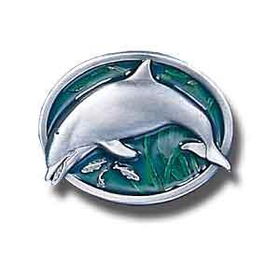 Pewter Belt Buckle - Dolphin Waterpewter 