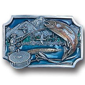 Pewter Belt Buckle - Fly Fishingpewter 