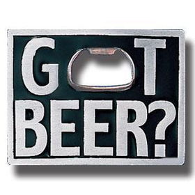 Belt Buckle - Got Beer? Bottle Openerpewter 