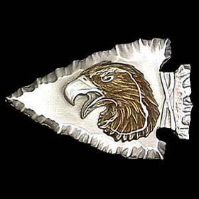 Pewter Belt Buckle - Eagle on Arrowheadpewter 