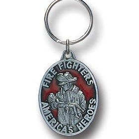 Key Ring - Fire Fighters America's Hero'spewter 