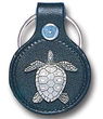 Small Leather & Pewter Key Ring - Turtle