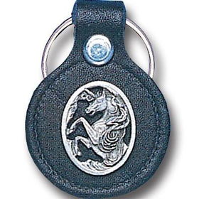 Small Leather & Pewter Key Ring - Unicornsmall 