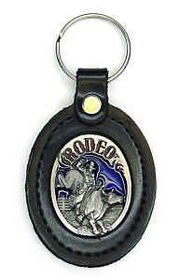 Large Leather & Pewter Key Fob - Rodeoleather 